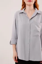 Salaş Kesim Cepli Toptan Grimelanj Gömlek