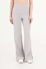 Yırtmaçlı Çan Paça Gri Toptan Pantolon