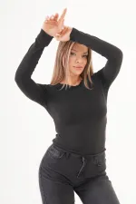 Süper İnce Trend Basic Toptan Siyah Bluz