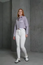 Uzun Cepli Çizgili Mor Toptan Gömlek