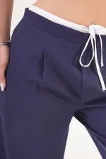 Bel Çift Bantlı Lacivert Toptan Pantolon