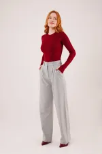 Premium Model Oturtmalı Toptan Gri Pantolon