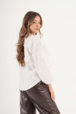 Saçaklı İp Bağlamalı Toptan Ekru Kimono