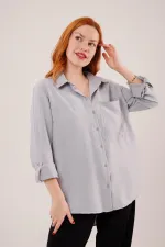 Salaş Kesim Cepli Toptan Grimelanj Gömlek