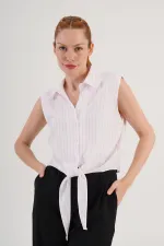 Kolsuz Model Pembe Çizgili Toptan Gömlek