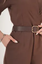 Elegance Kemerli Palazzo Toptan  Kahve Tulum