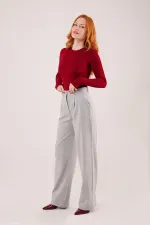 Premium Model Oturtmalı Toptan Gri Pantolon