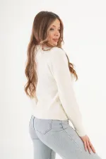 Bisiklet Yaka Düz Model Toptan Taş Kazak