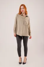 Salaş Kesim Cepli Toptan Haki Gömlek