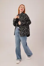 Eskitme Görünümlü Denim Toptan Siyah Gömlek