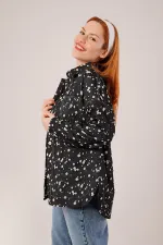 Eskitme Görünümlü Denim Toptan Siyah Gömlek