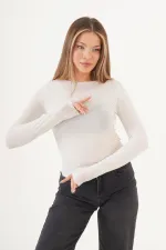 Süper İnce Trend Basic Toptan Beyaz Bluz