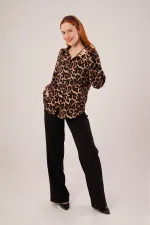 Leopar Desen Rahat Kalıp Toptan Gömlek