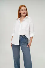 Tek Cepli Toptan Ekru Gömlek