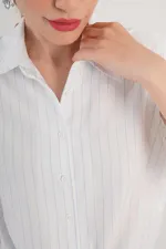 Kolsuz Model Mavi Çizgili Toptan Gömlek