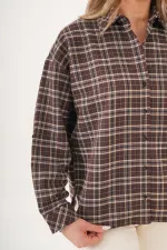 Ekose Desen Kahve Toptan Oduncu Gömlek