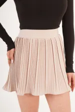 İçi Şortlu Beli Lastikli Toptan Taş Etek