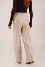 Premium Model Oturtmalı Toptan Krem Pantolon