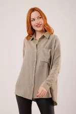 Salaş Kesim Cepli Toptan Haki Gömlek