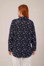 Eskitme Görünümlü Denim Toptan Mavi Gömlek