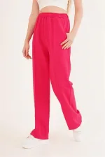 Bel Lastikli Basic Toptan Fuşya Pantolon