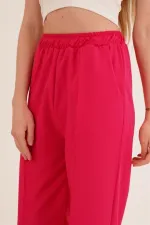 Bel Lastikli Basic Toptan Fuşya Pantolon