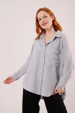 Salaş Kesim Cepli Toptan Grimelanj Gömlek