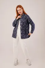 Eskitme Görünümlü Denim Toptan Mavi Gömlek