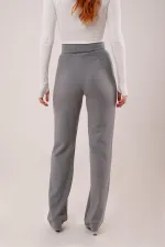 Pantalon gris en gros avec détails velcro