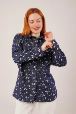 Eskitme Görünümlü Denim Toptan Mavi Gömlek