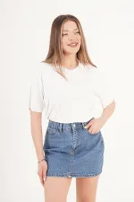 Jupe mini en jean scintillant ornée de pierres, vente en gros