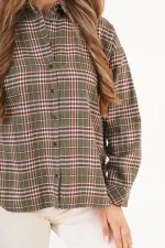 Ekose Desen Haki Toptan Oduncu Gömlek