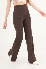 Yırtmaçlı Çan Paça Kahve Toptan Pantolon