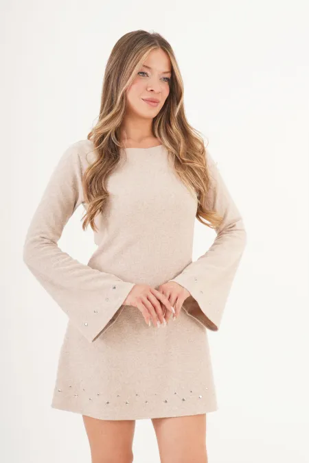 Selanik Örgü Taşlı Toptan Taş Elbise