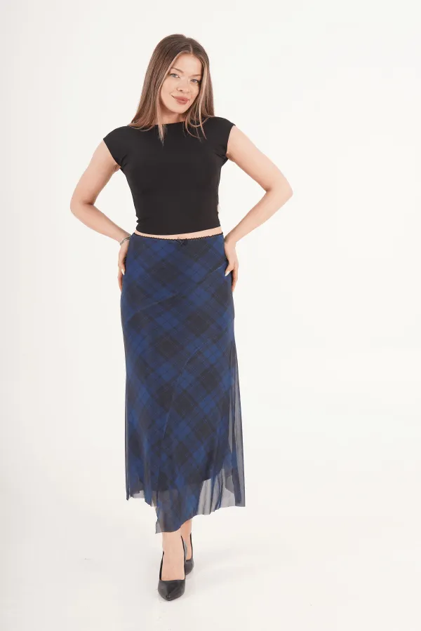 Jupe asymétrique à carreaux Saks Wholesale