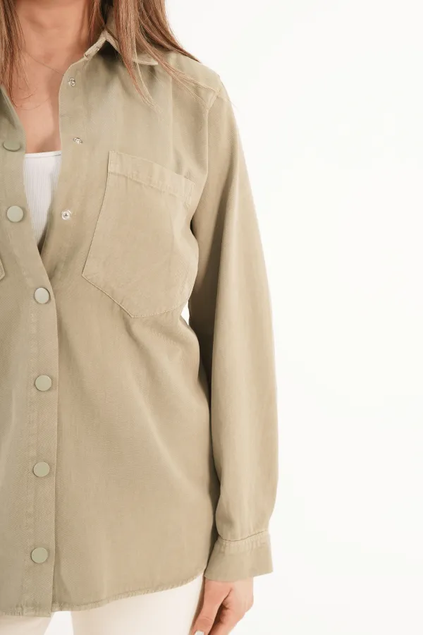 Çıtçıt Kapamalı Haki Mevsimlik Toptan Ceket