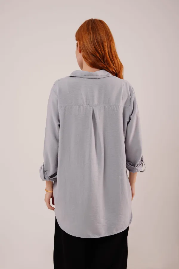 Salaş Kesim Cepli Toptan Grimelanj Gömlek