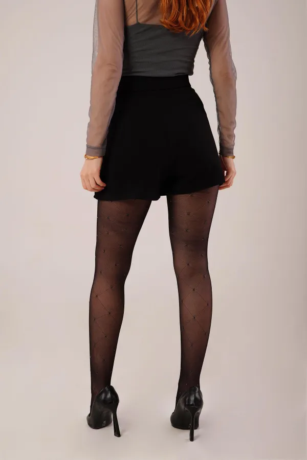Mini-jupe noire en gros avec détail fendu