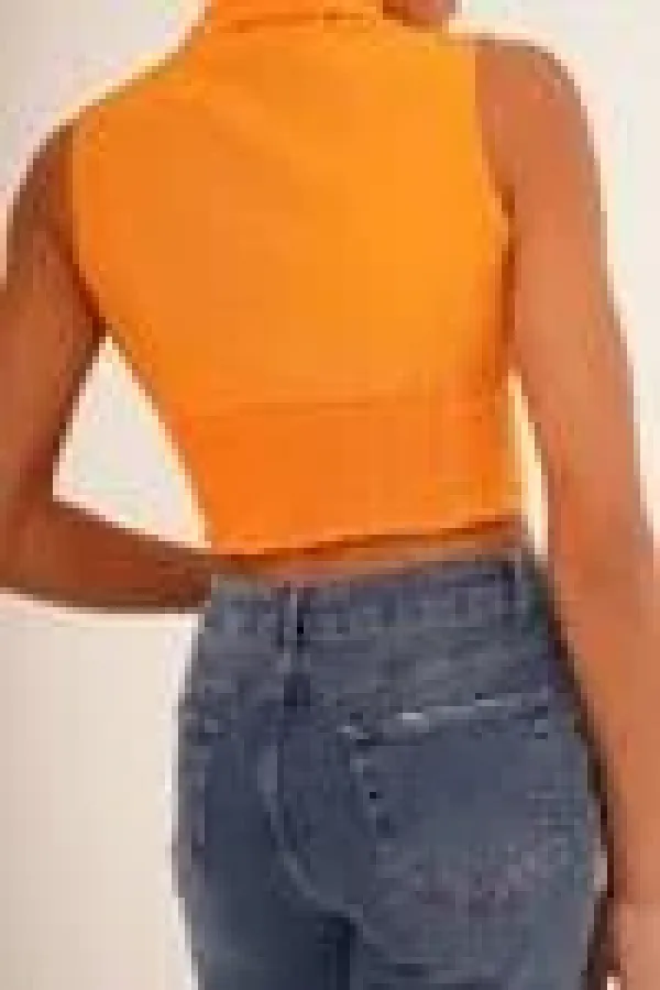 Korse Detay Kısa Kollu Toptan Oranj Gömlek