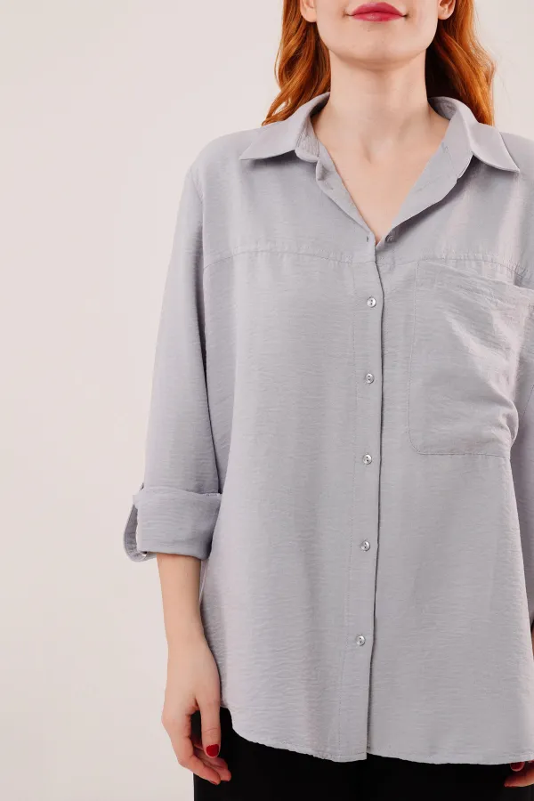 Salaş Kesim Cepli Toptan Grimelanj Gömlek