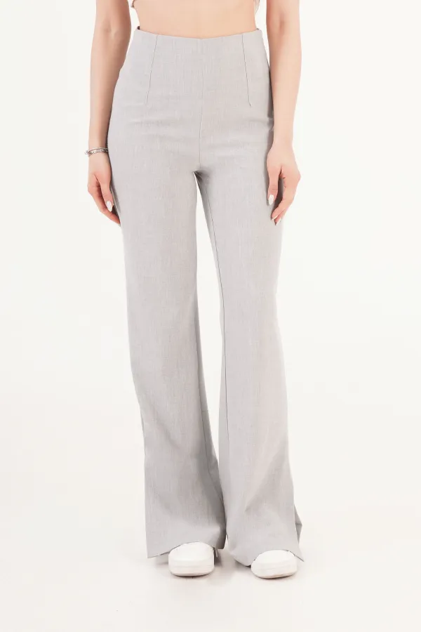 Yırtmaçlı Çan Paça Gri Toptan Pantolon