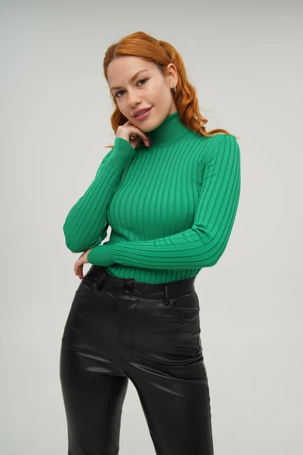 Boğazlı Fitil Detaylı Toptan Triko Benetton Kazak