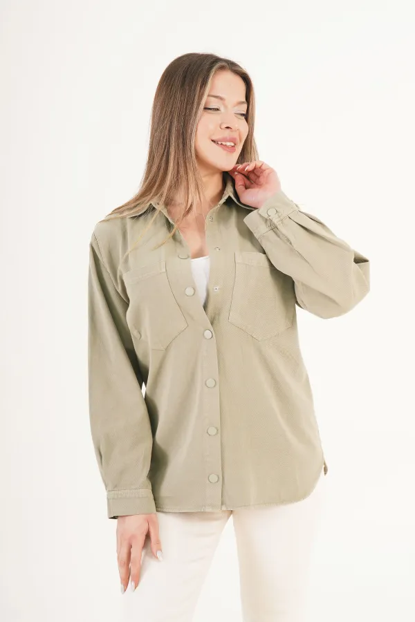 Çıtçıt Kapamalı Haki Mevsimlik Toptan Ceket