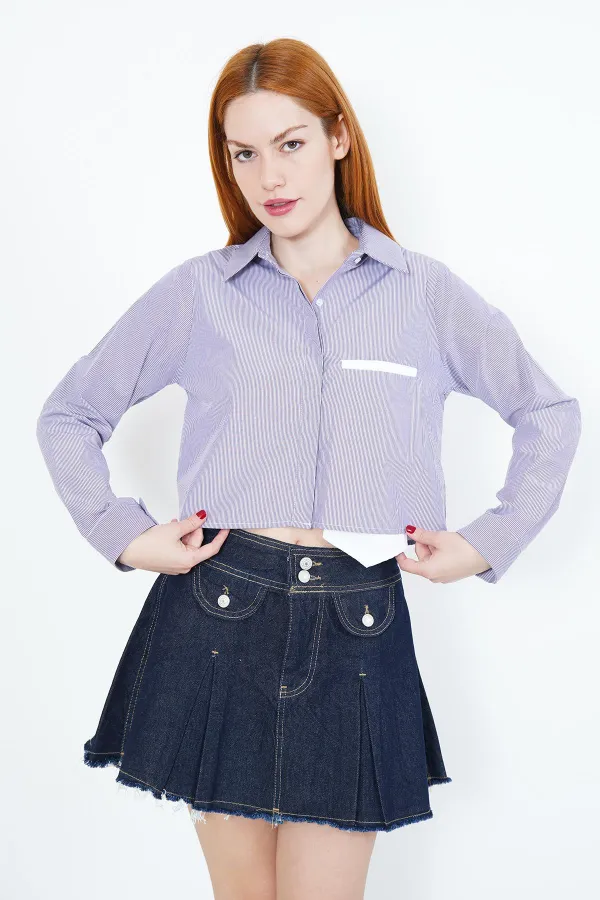 Cepcik Ve Düğme Detaylı Kot Toptan Etek