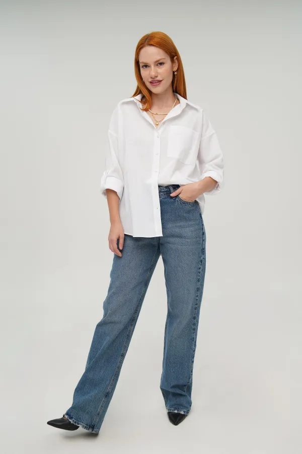 Tek Cepli Toptan Ekru Gömlek