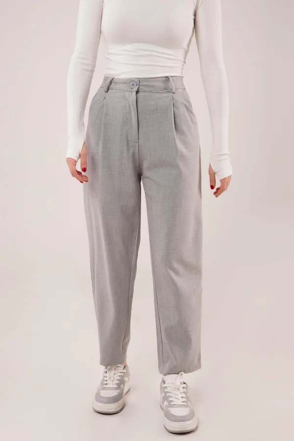 Kapama Cep Detaylı Toptan Gri Pantolon