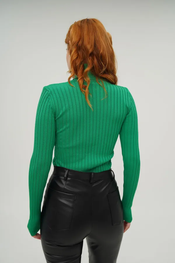 Boğazlı Fitil Detaylı Toptan Triko Benetton Kazak