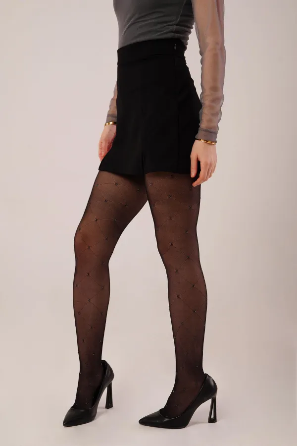 Mini-jupe noire en gros avec détail fendu