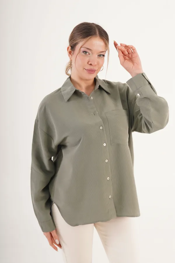 Minimal Soft Striped Khaki Wholesale Shirts