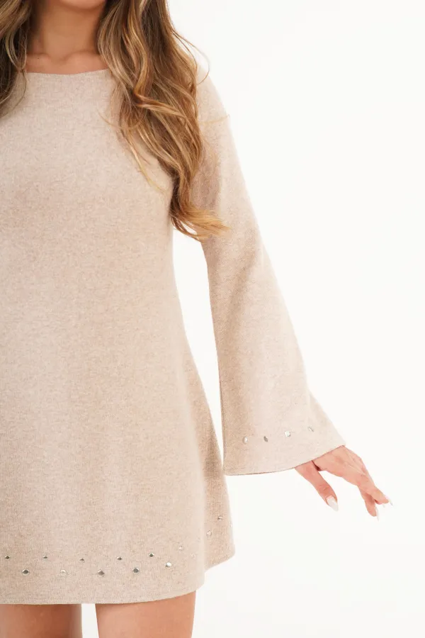 Thessaloniki Knitted Stone Embellished Wholesale Stone Dress